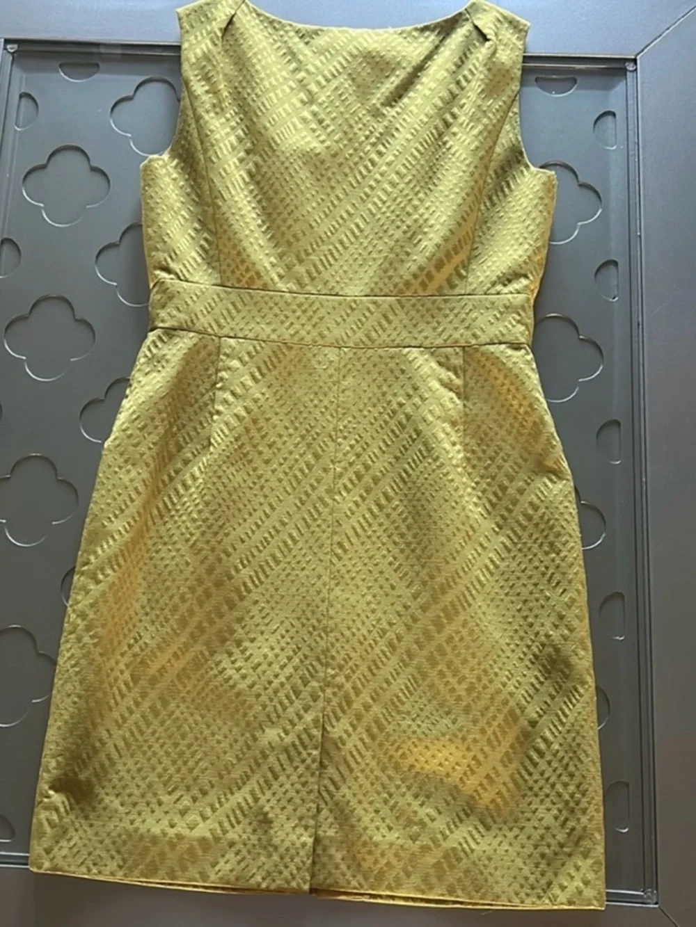 TAHARI ASL Women’s Zip Front Sheath Dress Size 8 P Mustard Gold - Picture 4 of 14